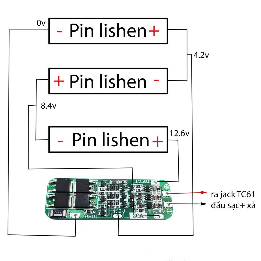 Bảng Mạch Bảo Vệ Pin Lithium 3S 20A PCB BMS 12.6V 11.1V 12V 12.6V chuyên dụng chất lượng cao