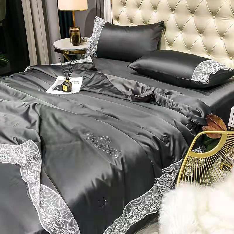 Trọn bộ chăn ga gối 4 món chất liệu lụa silk ren , đủ kích thước
