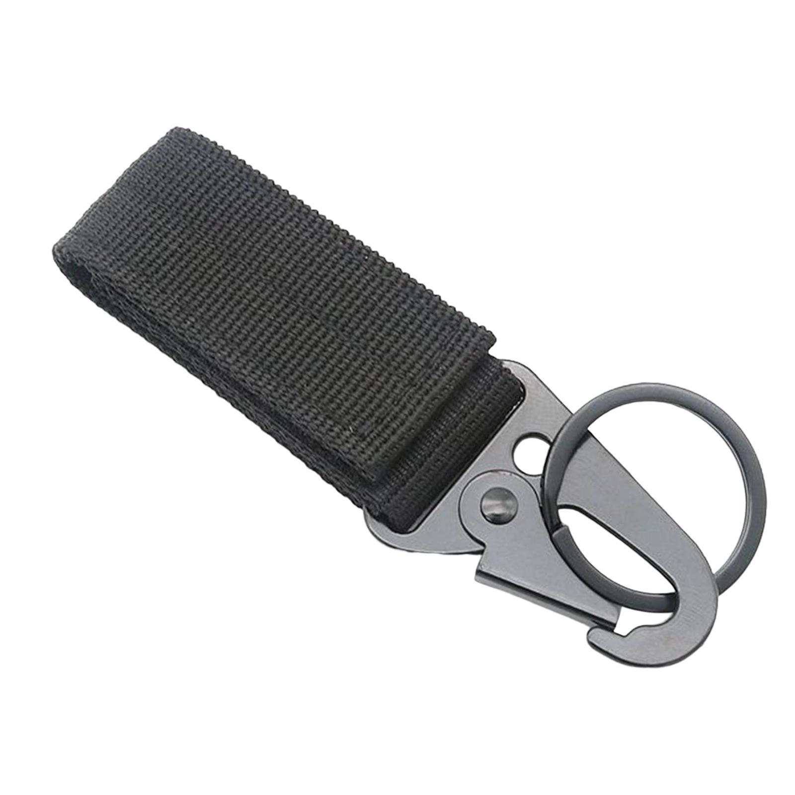 Nylon Webbing Buckle Hanging Belt Key Hook for Outdoor Activities Climbing Black