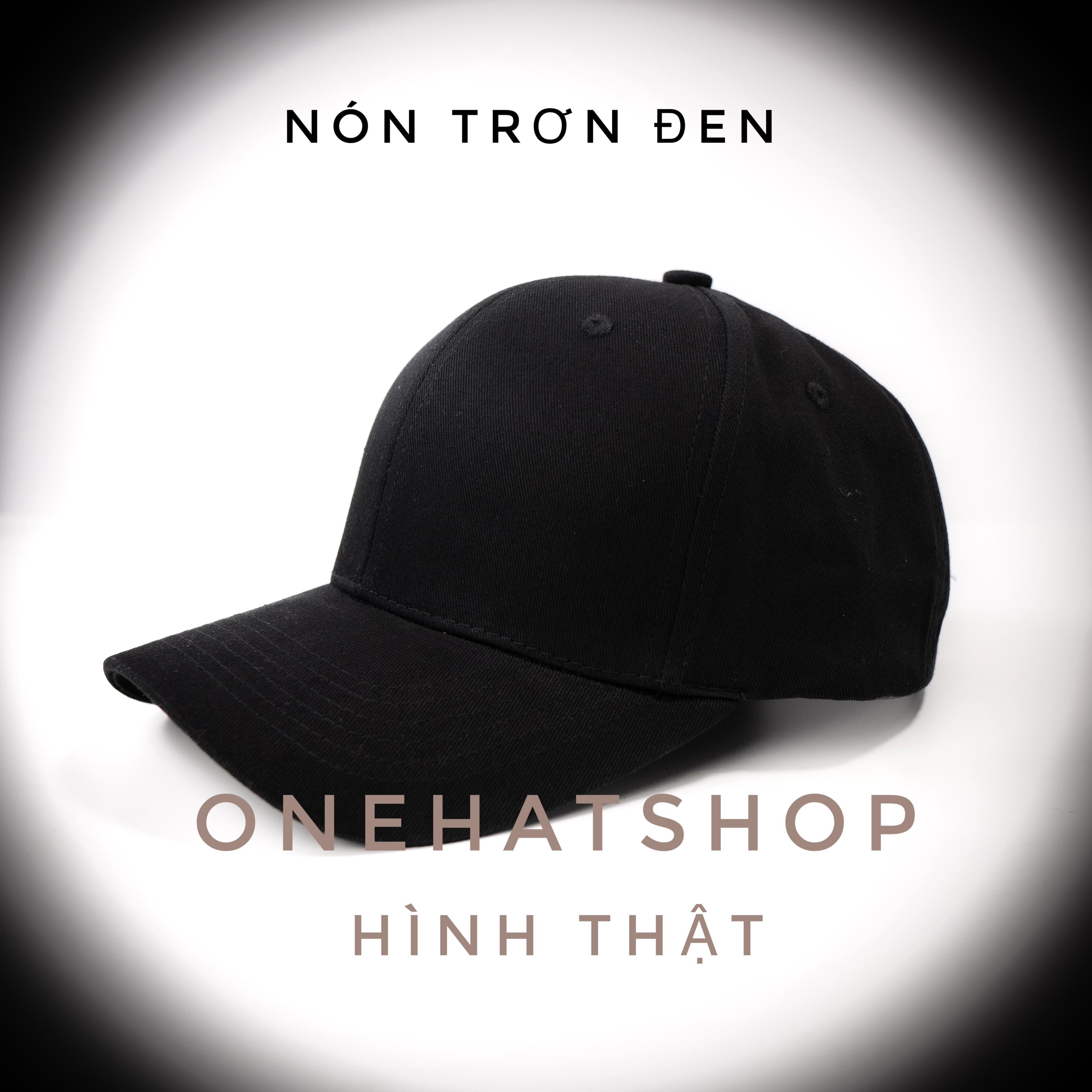 Nón lưỡi trai trơn đen Brand One Hat