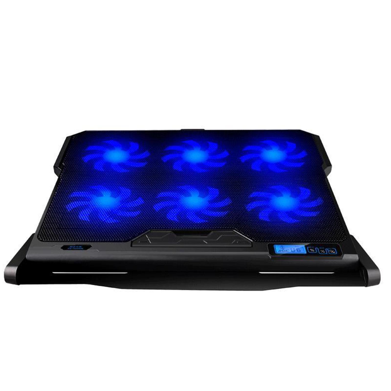 Laptop Cooling Pad, Laptop Cooler Pad 6 Quiet Led Fans Dual USB Powered Gaming Laptop Cooling Stand for Laptop Computer, Wind Speed Adjustable