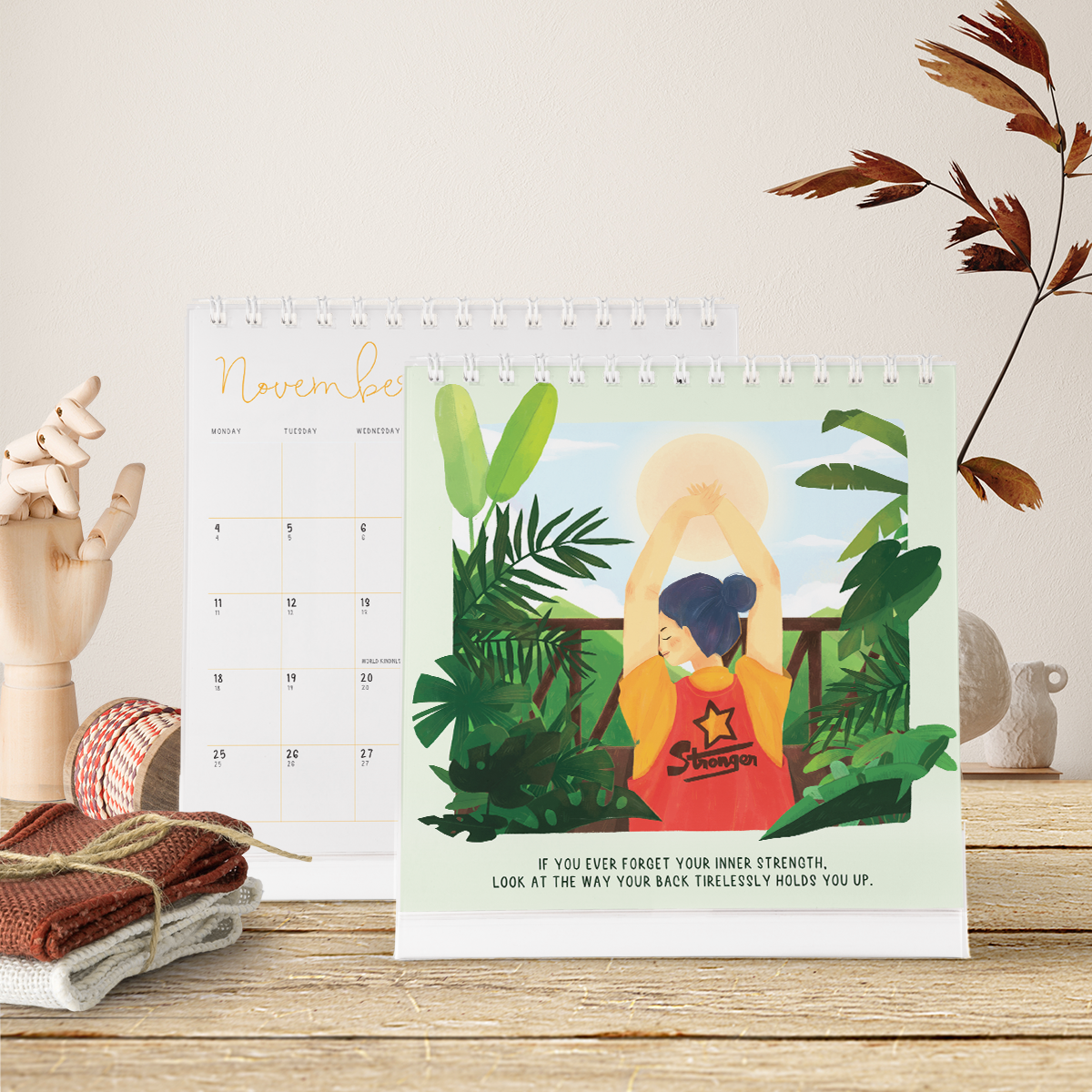 Lịch bàn 2024 SDstationery From Yourself with Love, cảm hứng phát triển bản thân, tiếng Anh, minh họa đẹp 20x24x7,5