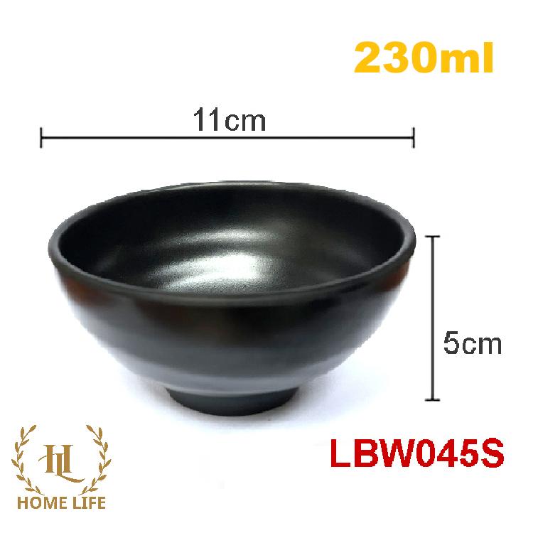 Bát cơm 045S 055S 065S 075 | Tô Khum Đen | Bát đen nhám Melamine A5 Cao Cấp Đài Loan cho nhà hàng Lẩu Nướng ( Nhập Khẩu)