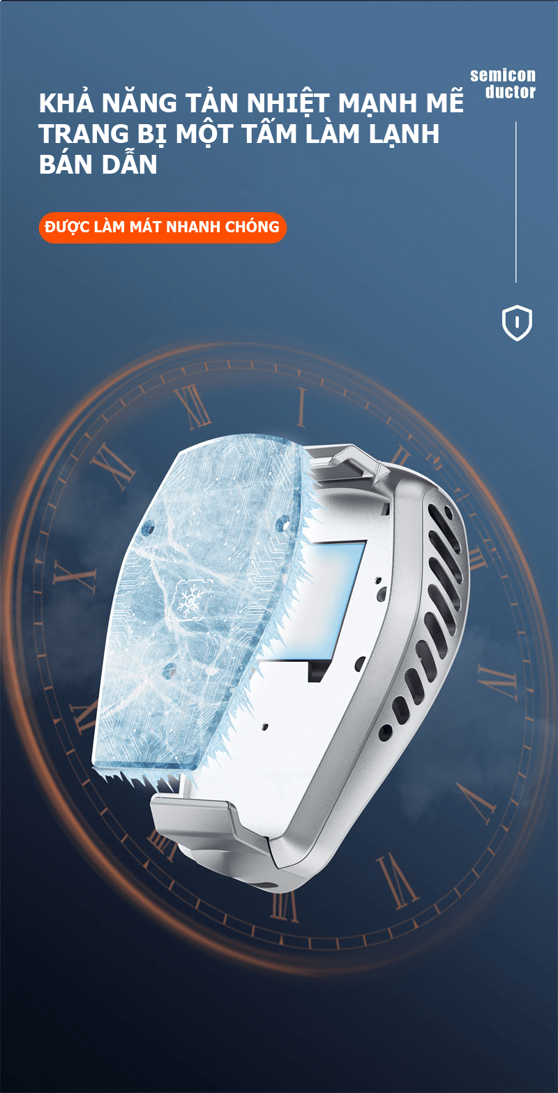 Đế tản nhiệt điện thoại K3 làm lạnh bán dẫn có đèn LED siêu đẹp tốc độ quạt 7000 vòng/ phút - giao màu ngẫu nhiên