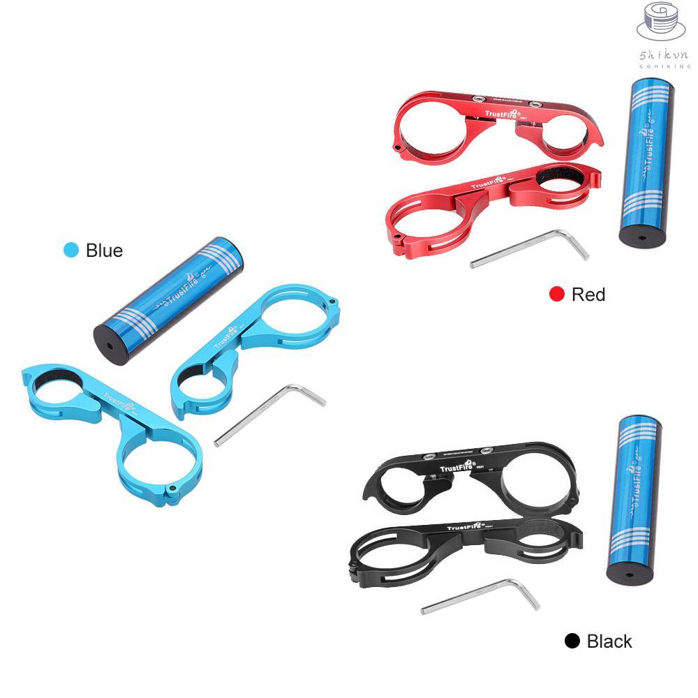 Bicycle Double Handlebar Extender with Allen Key Lamp Holder for Bicycle Lights Flashlights