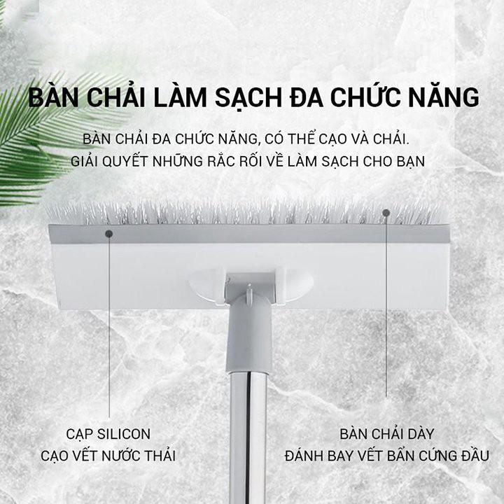 Cây Bàn Chải Chà Sàn Cán Inox Cây Chổi Chà Sàn Dài Từng Khúc Linh Hoạt Có Gạt Nước