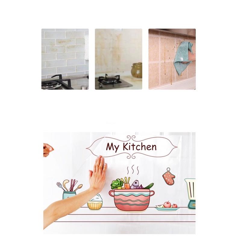 CỰC KÌ RẺ Giấy dán tường nhà bếp cách nhiệt chống dầu mỡ chịu nhiệt ,decal dán bếp họa tiết