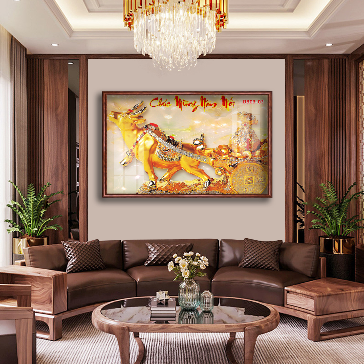 D803 01 Tranh kính Giả Ngọc