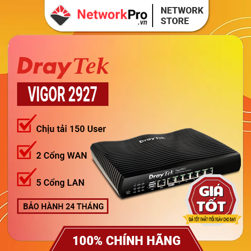 Router Draytek 2927 Chính Hãng - Chịu tải lên đến +150 user.