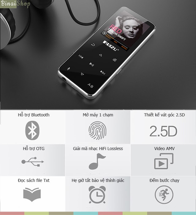 Máy nghe nhạc thể thao Bluetooth, HiFi