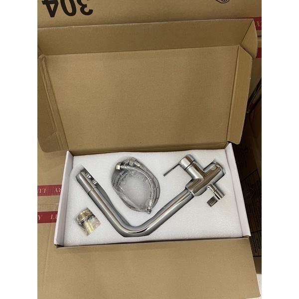 Vòi rửa bát nóng lạnh 3 đường nước chất liệu đồng