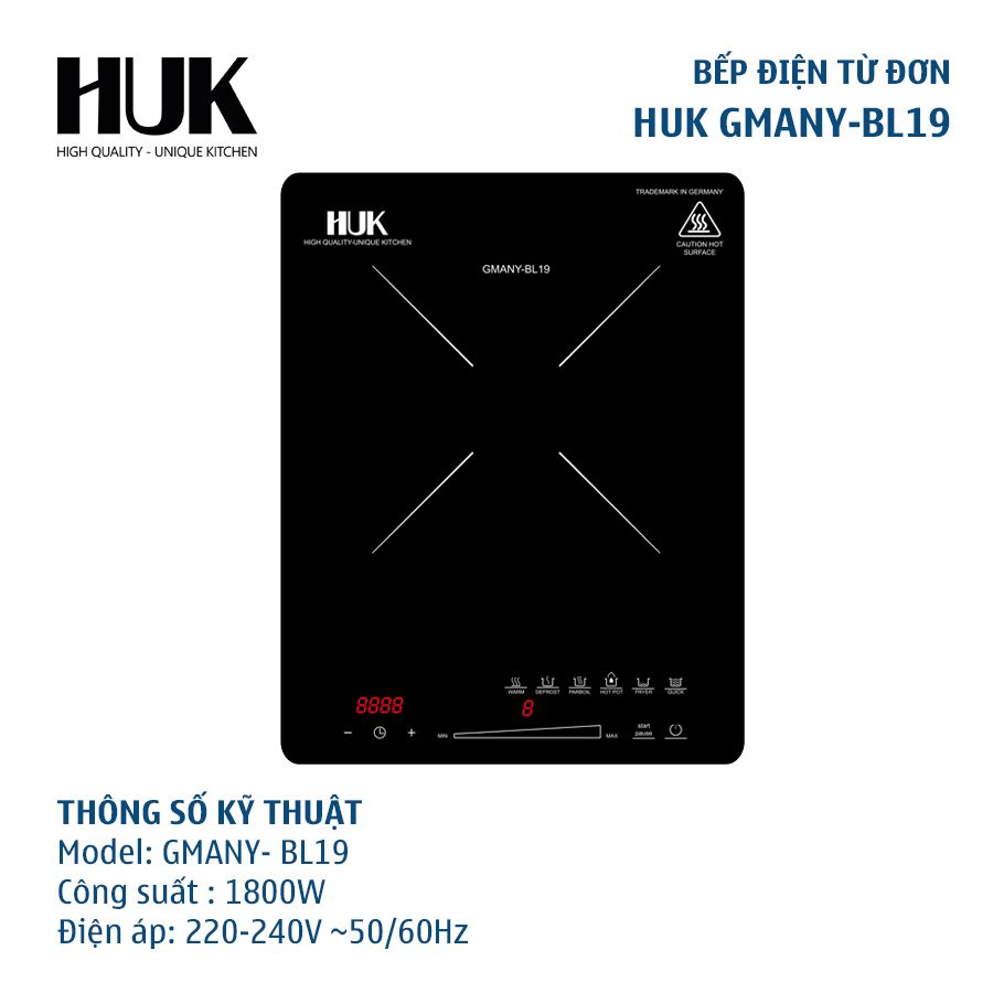 Bếp Điện Từ Đơn Cảm Ứng Huk Gmany-BL19 - Hàng Chính Hãng