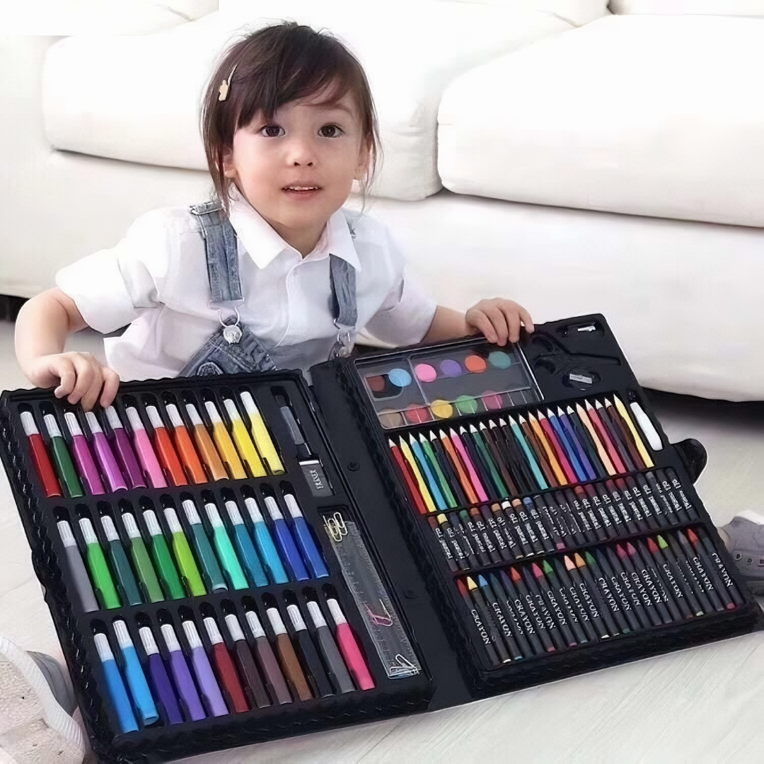 Hộp bút tô màu Guty kids 150 chi tiết, màu vẽ đa năng thỏa sức sáng tạo, an toàn cho bé - Hàng chính hãng