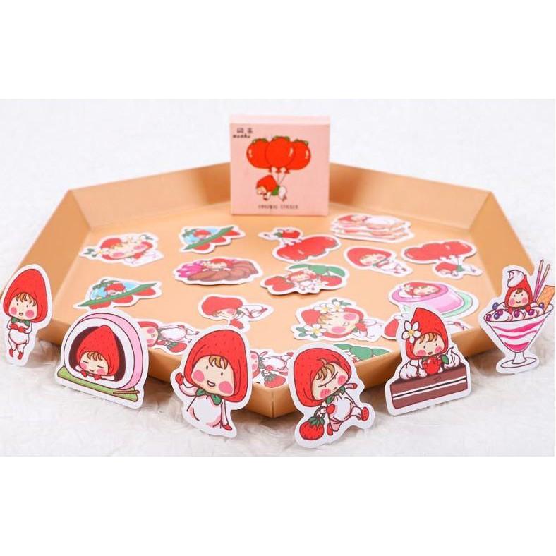 Bộ 45 Sticker Bé Dâu Tây Đáng Yêu E109