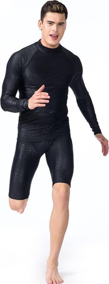Men's Long-Sleeved Rashguard Split Swimsuit Spandex Surfing Floats Snorkeling Clothing Top