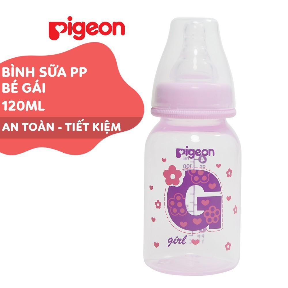 Bình sữa cổ hẹp PP cao cấp bé gái Pigeon 120ml/ 240ml