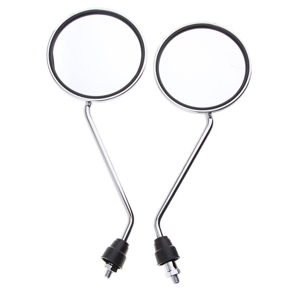 Chrome Motorcycle Scooter Rearview Rear View Side Mirrors 8mm Thread