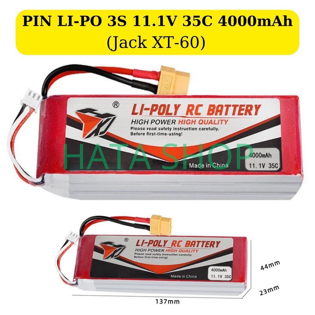 Pin Li-po 3S 11.1 V 4000mAh Jack XT60 35C dùng cho cano UDI005/UDI018/Xe Địa Hình Điều Khiển Từ Xa