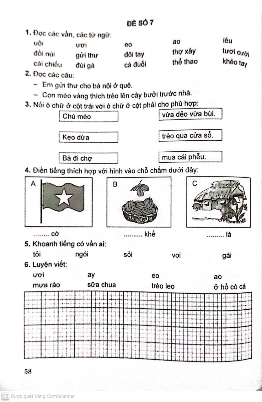 Bộ đề kiểm tra môn Toán - Tiếng Việt lớp 1 (Theo chương trình Tiểu học mới - Định hướng phát triển năng lực)