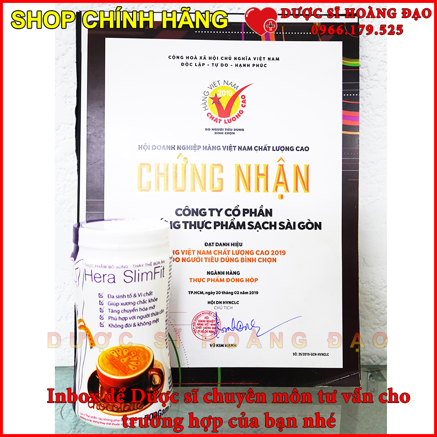 Sữa giảm cân Hera Slimfit 500gr - Giảm 3-7kg/ 1 liệu trình - Hỗ trợ Giảm cân nhanh và an toàn