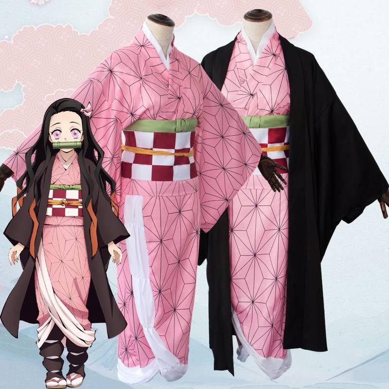 Bộ Trang Phục Kimono Hóa Trang Nhân Vật Kimetsu no Yaiba Nezuko Tanjirou