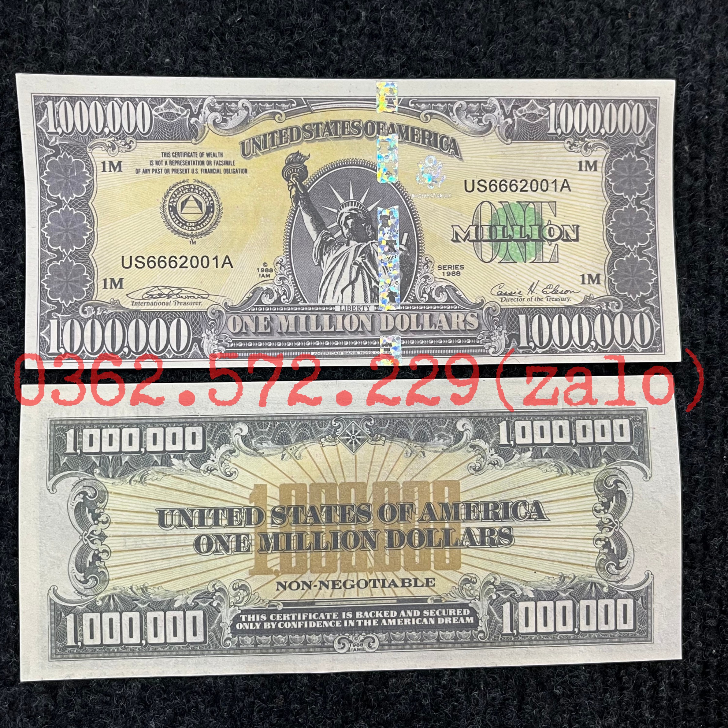 Combo 100 Tờ Tiền 1 Triệu USD, Triệu Đô Siêu Cấp Mỹ Kỷ Niệm Có Bảo An Huỳnh Quang Đẹp Mắt