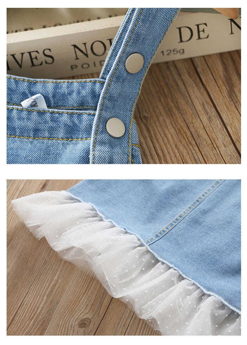 DONGSHOP 2023 Mùa xuân và mùa thu tây phiên bản Hàn Quốc của cô gái váy trẻ em denim dây đeo váy vest đầm bé