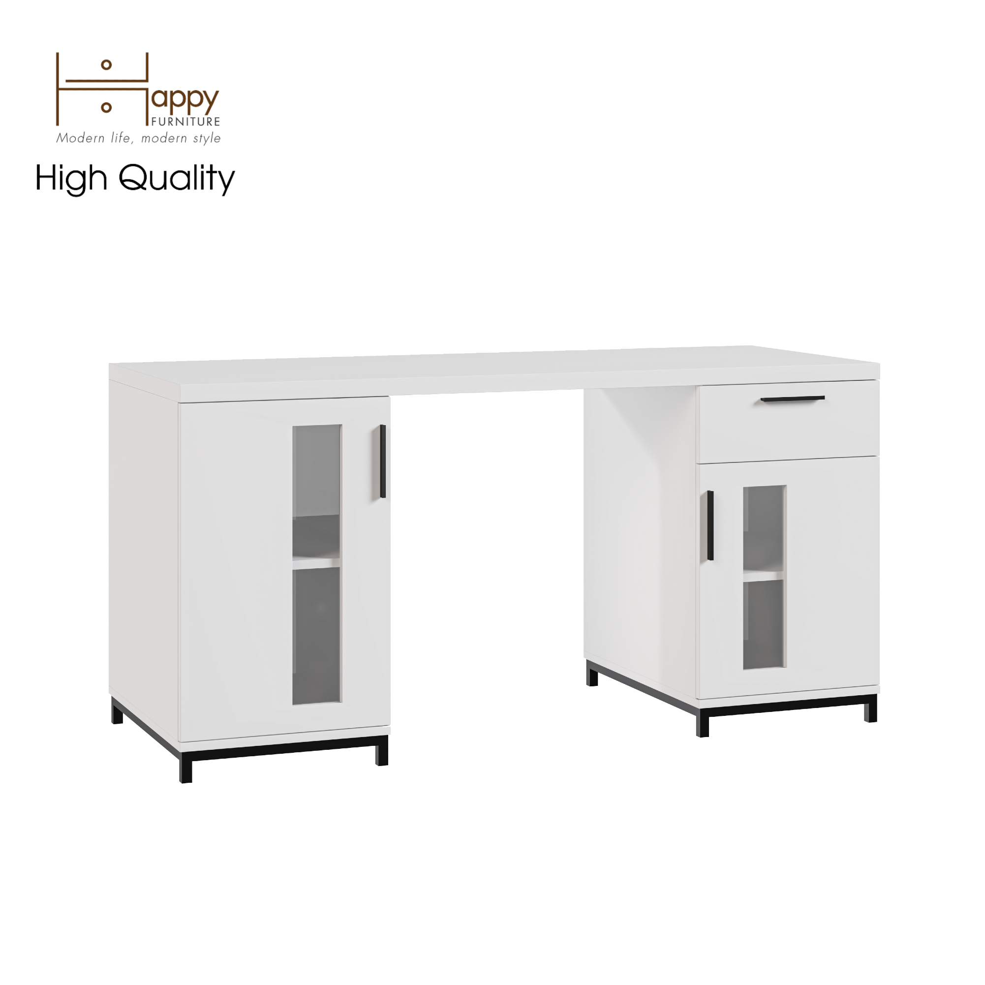 [Happy Home Furniture] LOUIS , Bàn làm việc - chân sắt , 150cm x 60cm x 75cm ( DxRxC), BAN_034