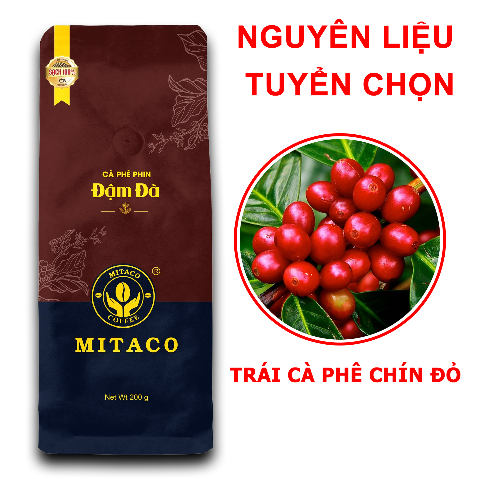 Cà Phê Phin Đậm Đà MITACO COFFEE (Gói 200g)