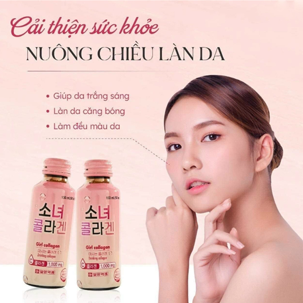 COMBO 30 CHAI - GIRL COLLAGEN - Nước uống bổ sung Collagen và Vitamin C Hàn Quốc Hương Táo ILYANG PHARM