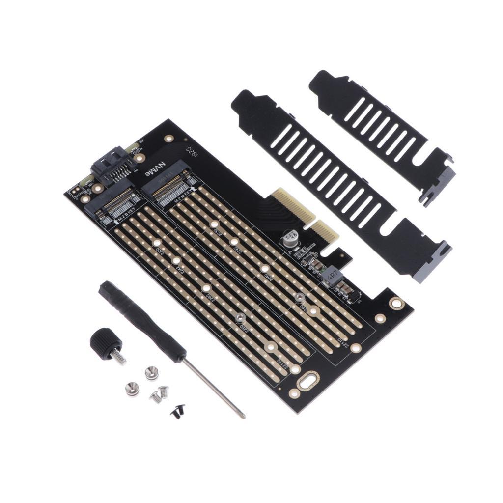 Phép Màu Sáng Kép M2 NVME và SATA SSD sang PCI-E 3.0x4 Card Điều Khiển