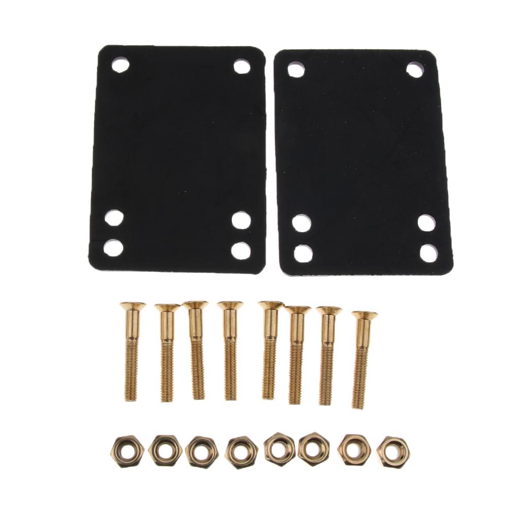 2pcs 3mm Riser Pads + 8 Sets 29mm Screws Skateboard Longboard Hardware Sets