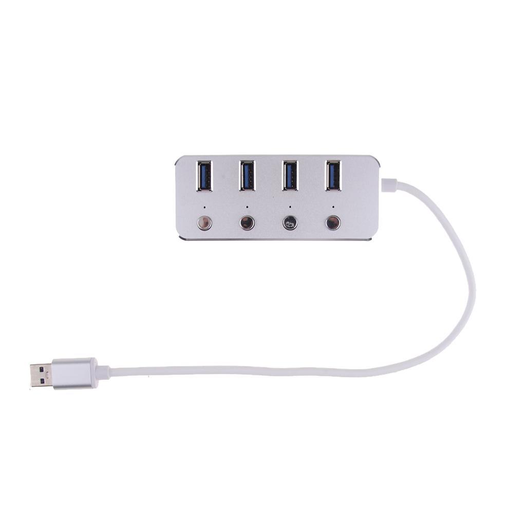 4 Ports USB 3.0 Hub Expansion Splitter Box with ON/OFF Switch