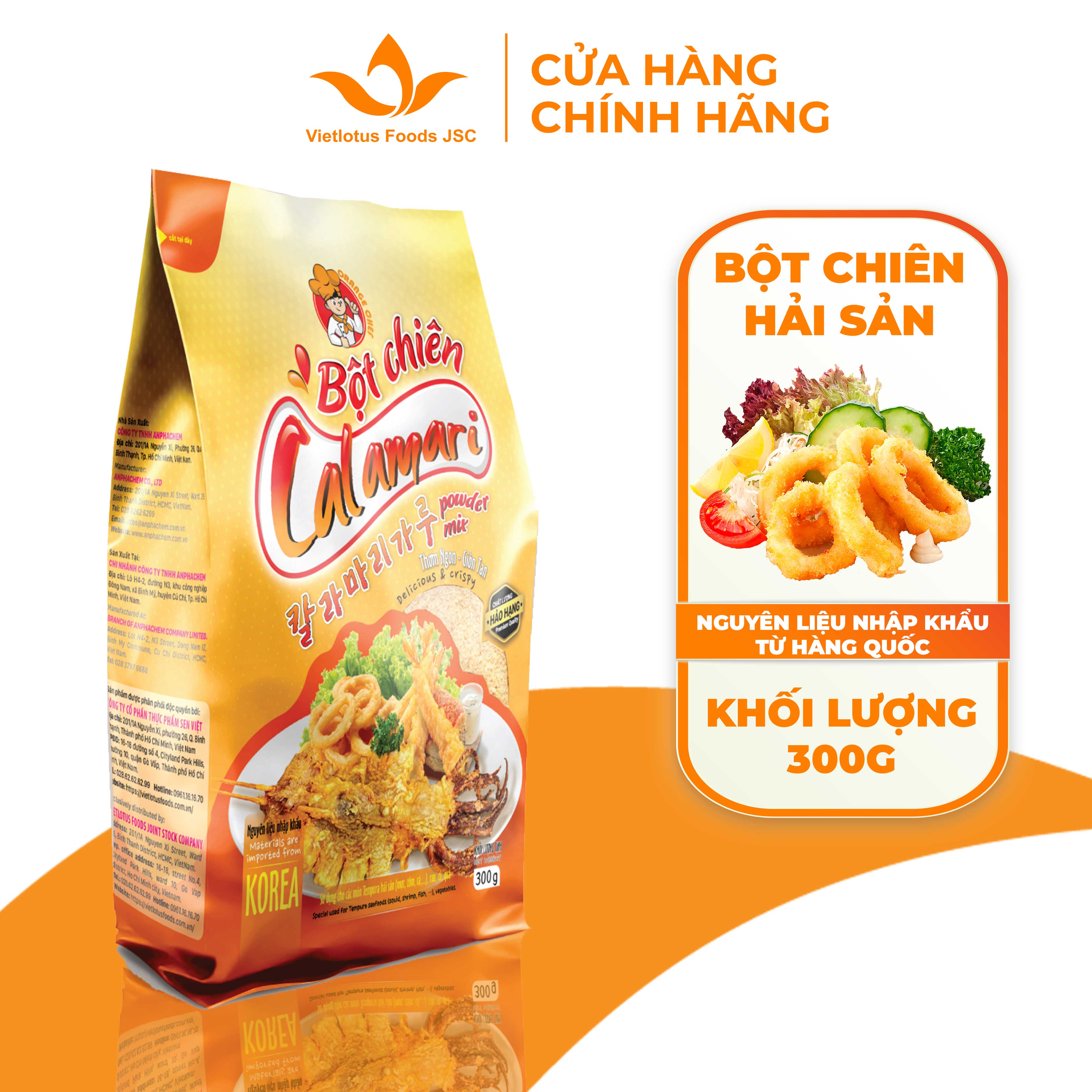 Bột chiên Tempura Hải Sản, Rau Củ Quả Calamari - Nguyên liệu nhập khẩu Hàn Quốc
