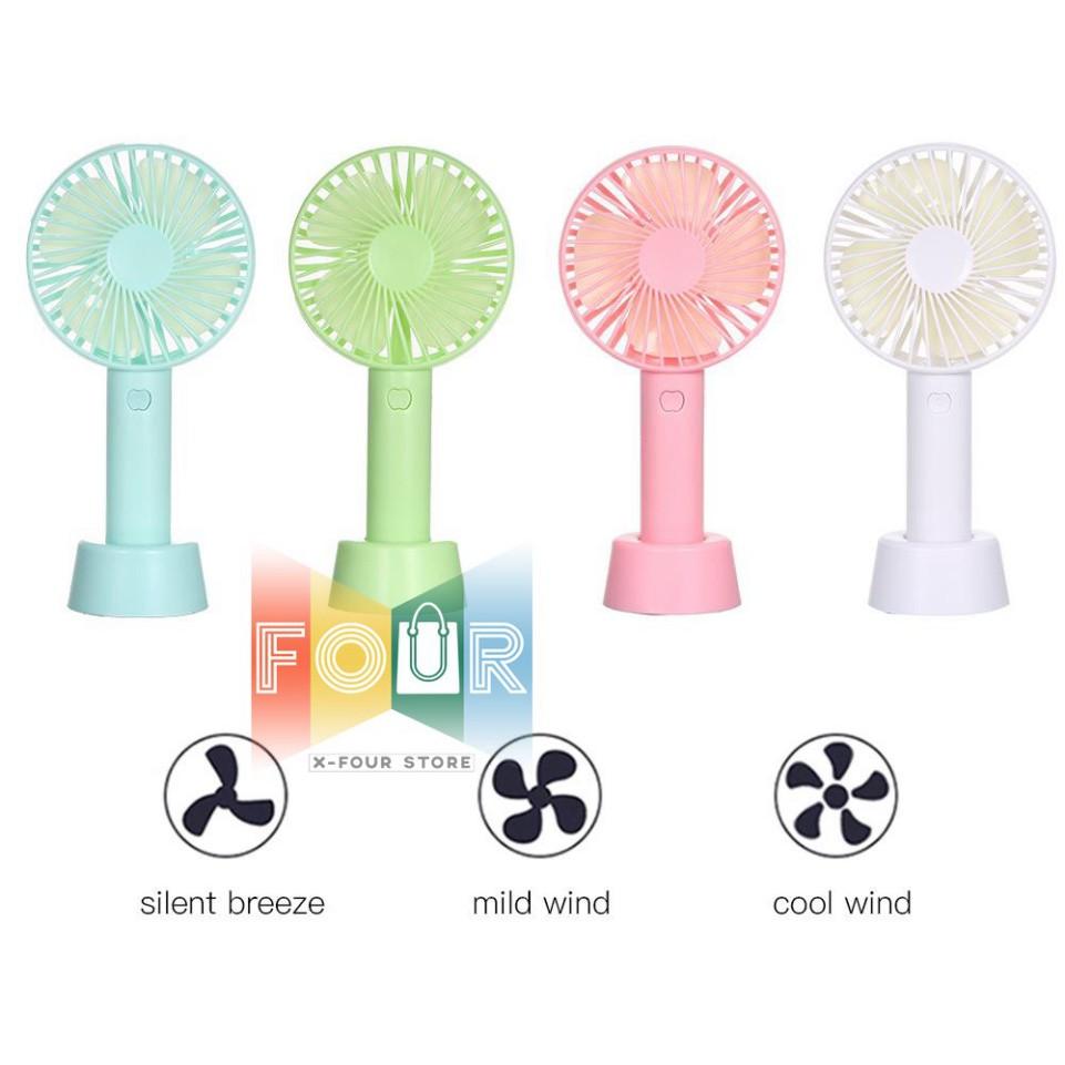 Quạt Cầm Tay Mini Để Bàn Sạc Pin Tích Điện 3 Tốc Độ Gió