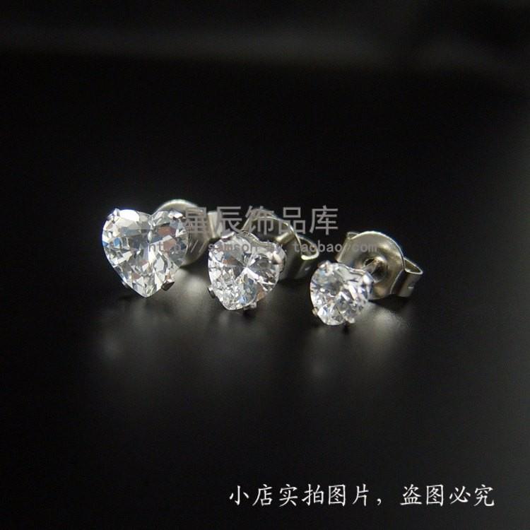Bông tai inox đá trái tim pha lê BT23 Đv: 2 chiếc