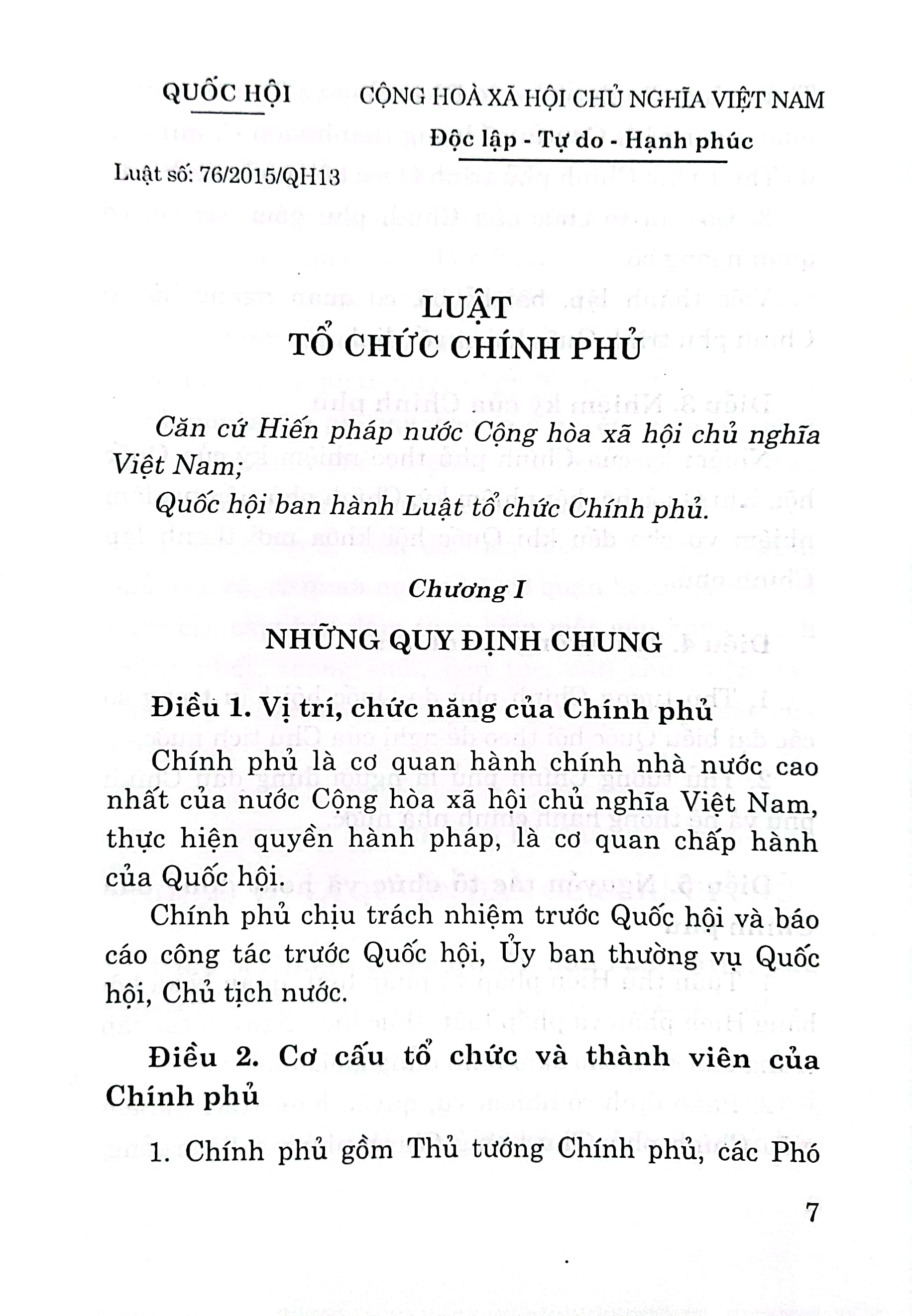 Luật tổ chức Chính phủ