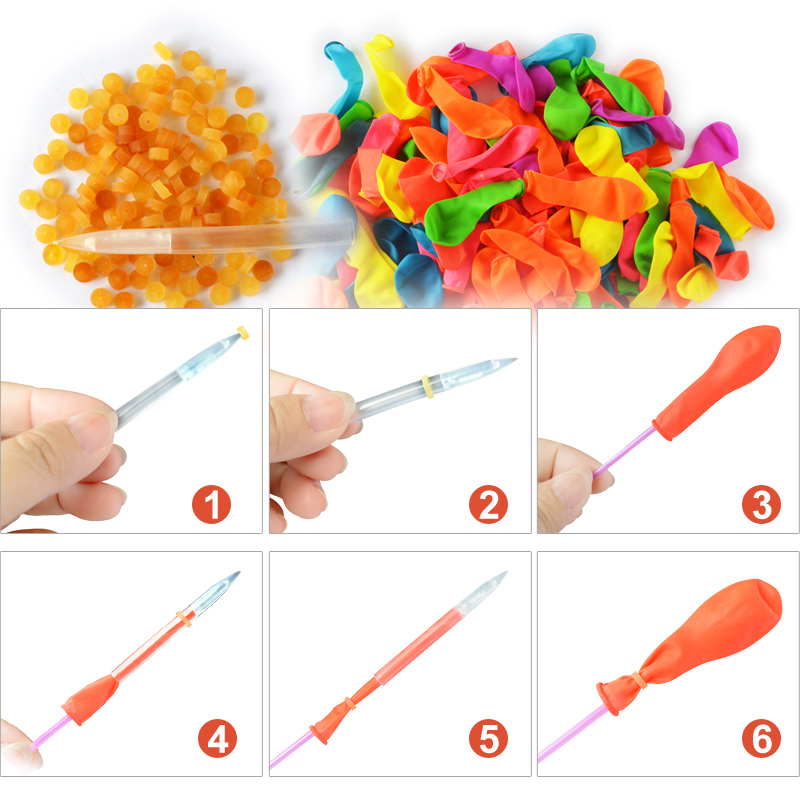 Set 1000 quả Bóng Bay Nước thay thế 1000 chun buộc và 5 công cụ thay bóng