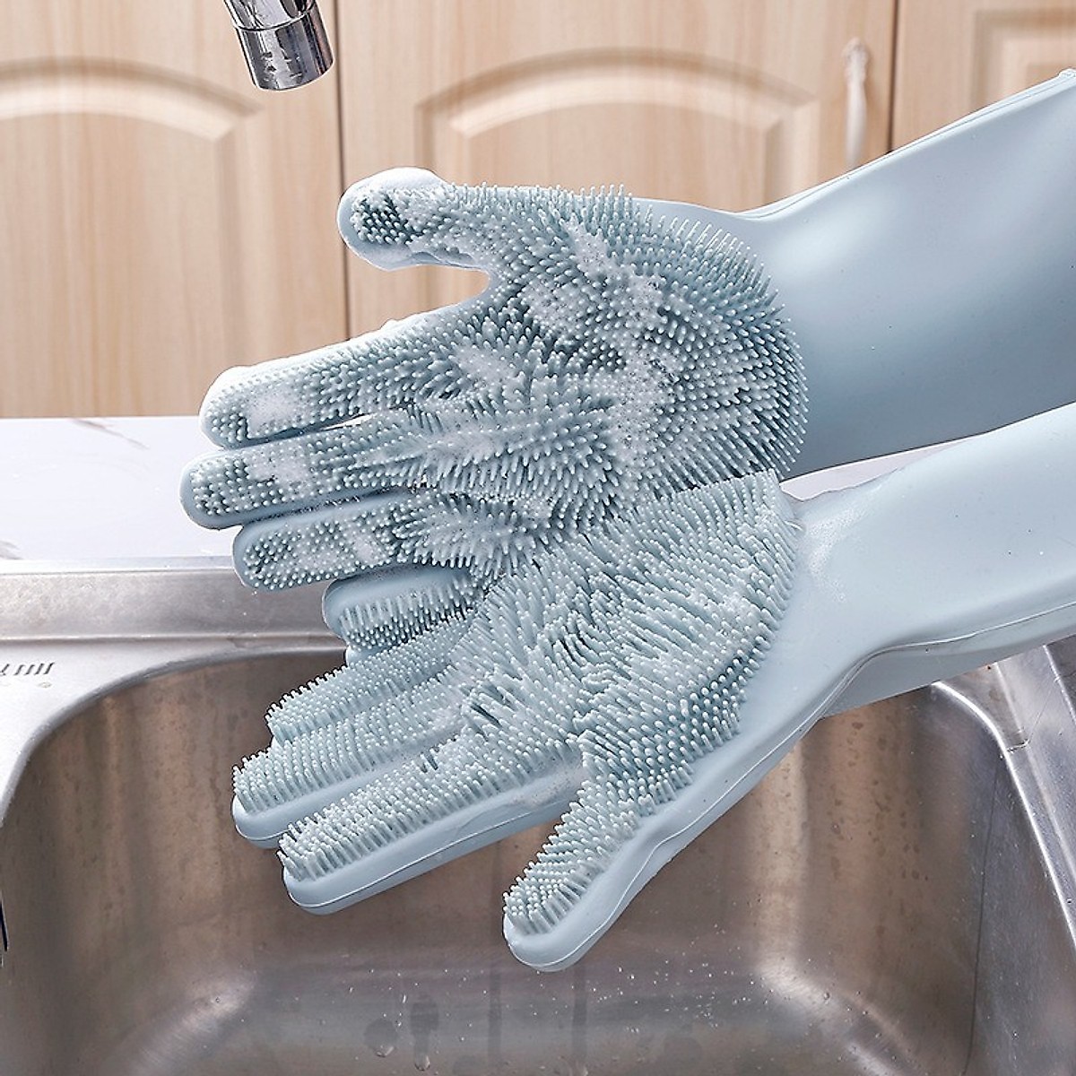 Bộ 2 găng tay rửa bát silicon tạo bọt đa năng