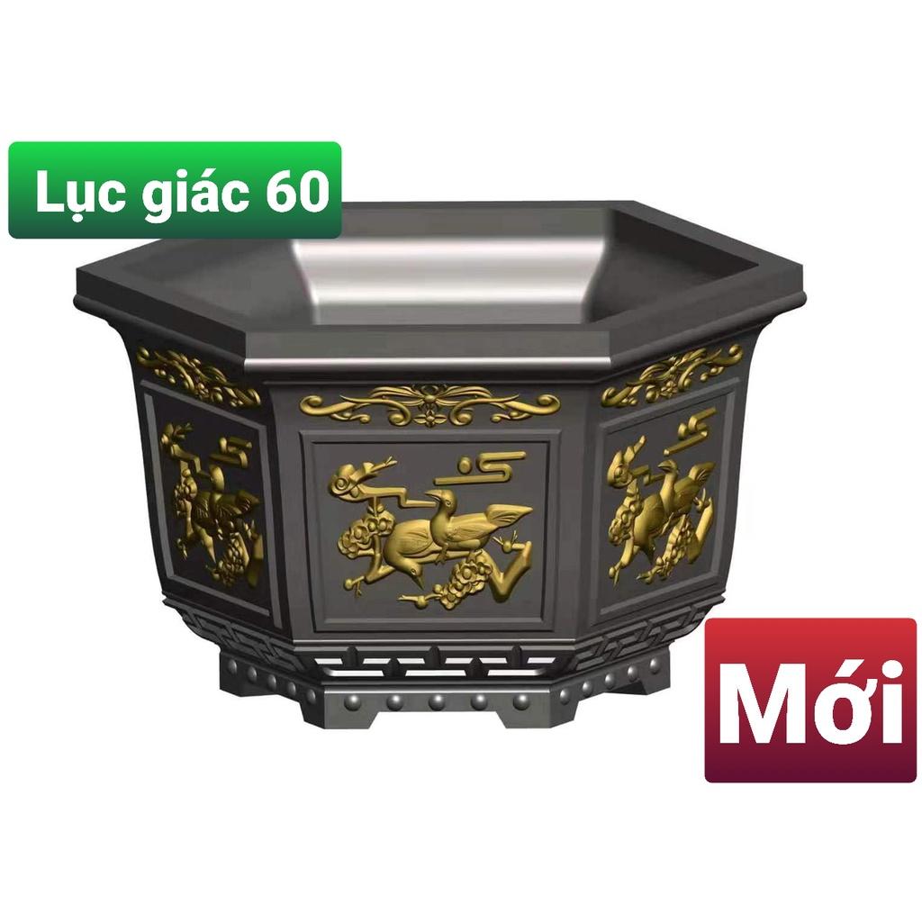 Khuôn đúc chậu cảnh lục giác 60 chữ Phúc- Lộc - Thọ- phối hoa nhựa ABS siêu bền