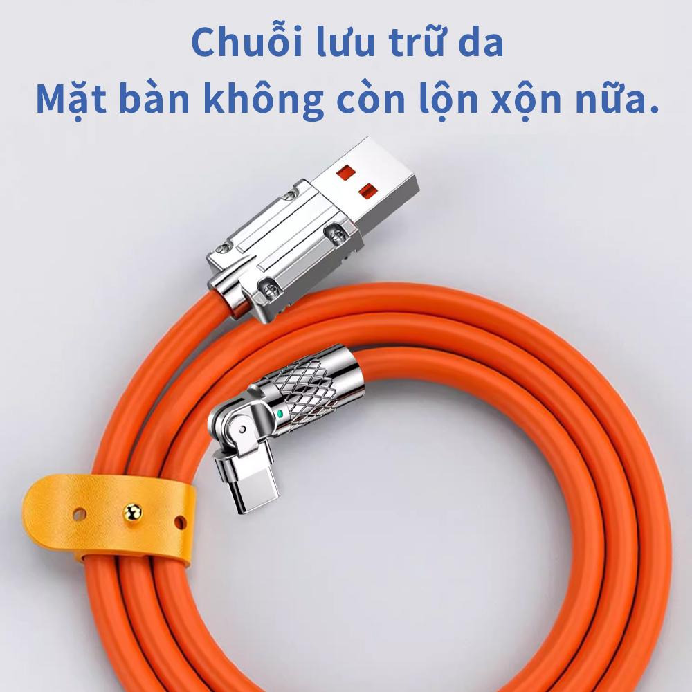 Cáp sạc siêu nhanh Goojodoq Hợp kim kẽm 3 trong 1 120W 6A Silicon lỏng Cáp dữ liệu sạc nhanh cho Micro USB Type-C