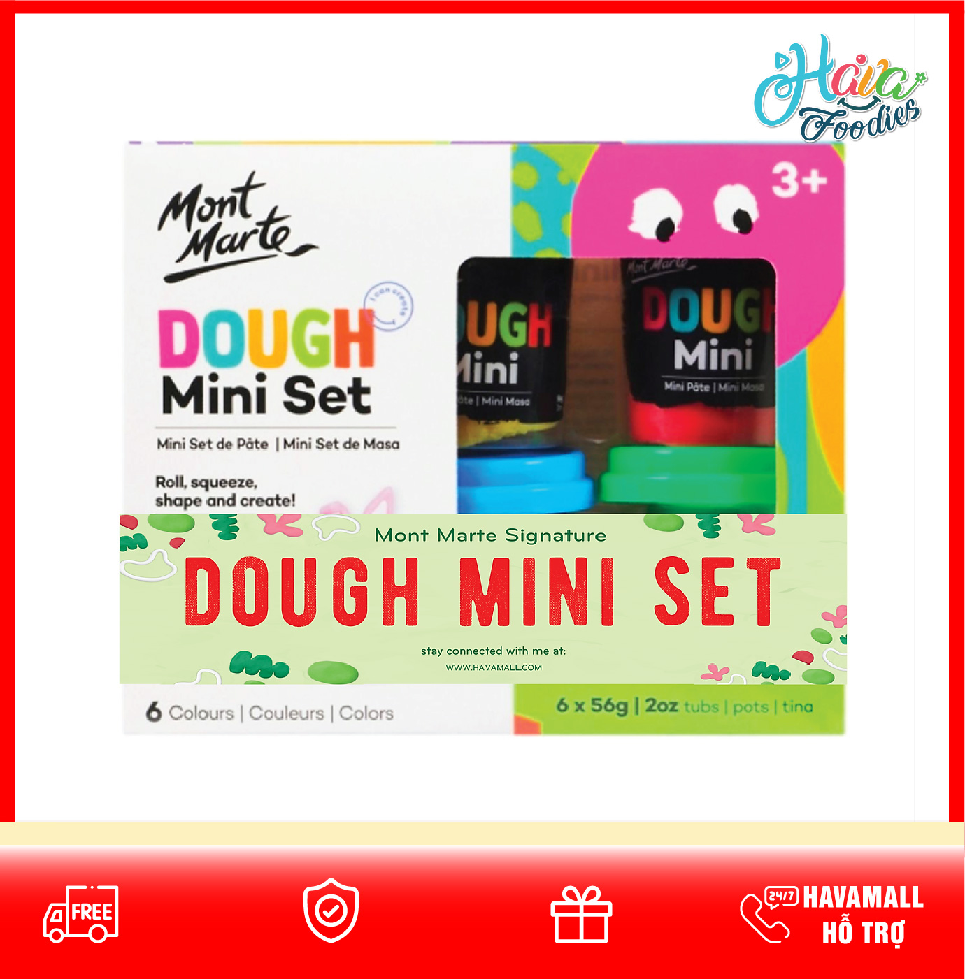 Đất sét mã MMKC0176 MM Kids Modelling Clay Mont Marte – Dough Mini Set