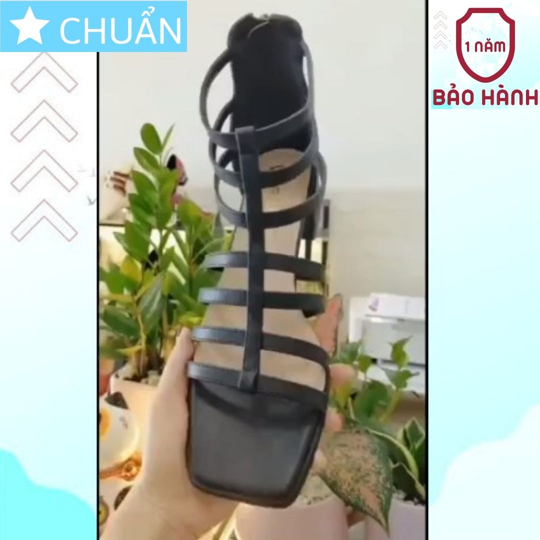 Giày Sandal Nữ Kiểu Chiến Binh 4p RO486 ROSATA tại BCASHOP Cho Cô Nàng Tự Tin Thể Hiện Cá Tính - Màu Đen