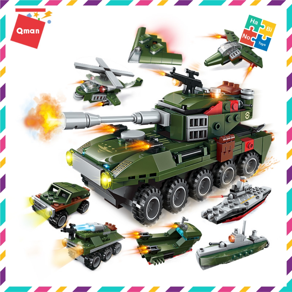 Đồ Chơi Xếp Hình Thông Minh Lego Qman 1803 Xe Tăng Chiến Xa Lội Nước 361 Chi Tiết 6 Trong 1 Cho Trẻ Từ 6 Tuổi