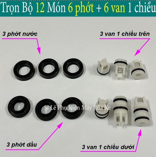 Phớt máy rửa xe mini, bộ gioăng phớt và van 1 chiều cho máy xịt cao áp 12-20mm - phớt máy rửa xe mini ( Trọn Bộ Như Hình )