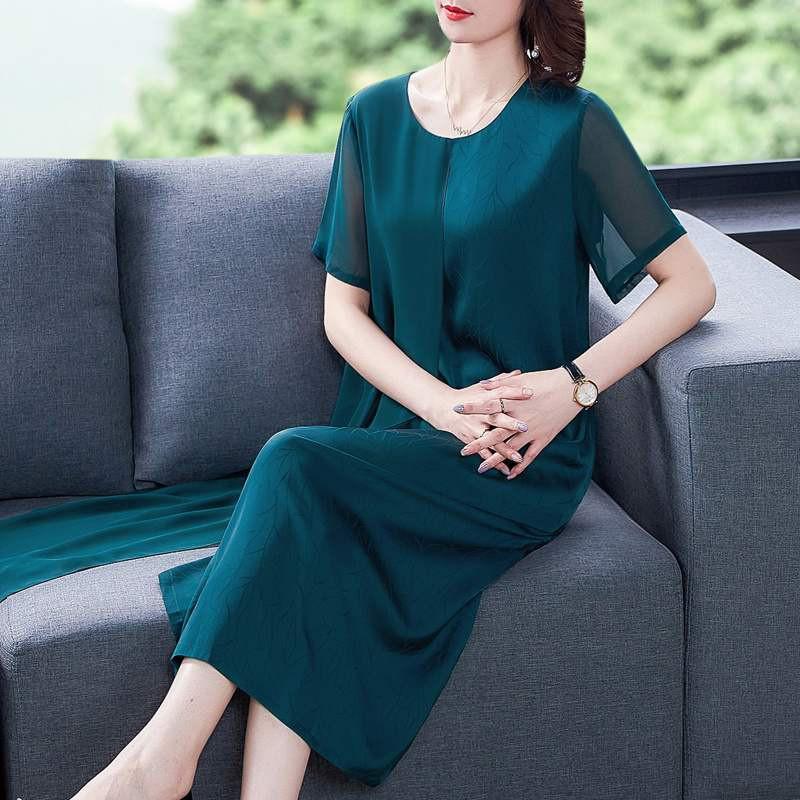 Đầm Lụa Trung Niên Cách Tân Sang Trọng VH53 - Hàng Quảng Châu Cao Cấp