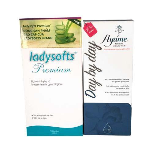 Combo Bọt rửa phụ khoa LaClé ladysoft premium 250ml tặng kèm 1 chai ayame day by day 115ml