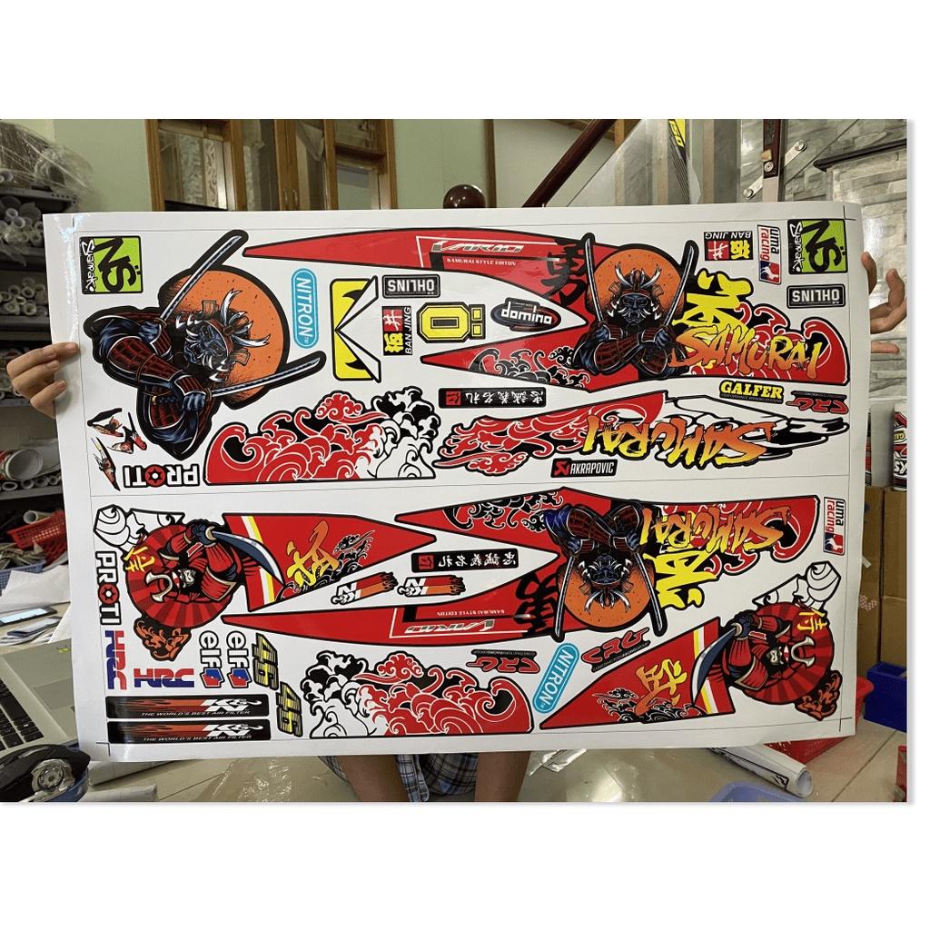 Tem rời vario 150 Samurai đỏ đen