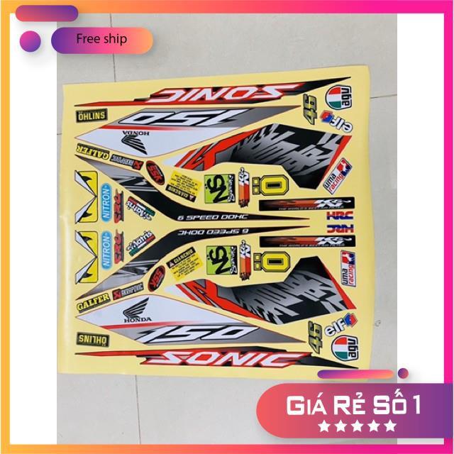 Tem rời dành cho Sonic 150 decal đế vàng  cao cấp