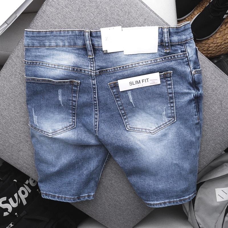 Quần Short Jean Nam Cao Cấp xuất khẩu suông nhẹ co giãn